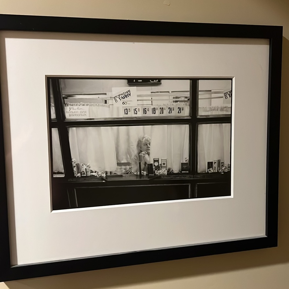 Russian Movie Clerk photographed by David Carol, framed by the artist